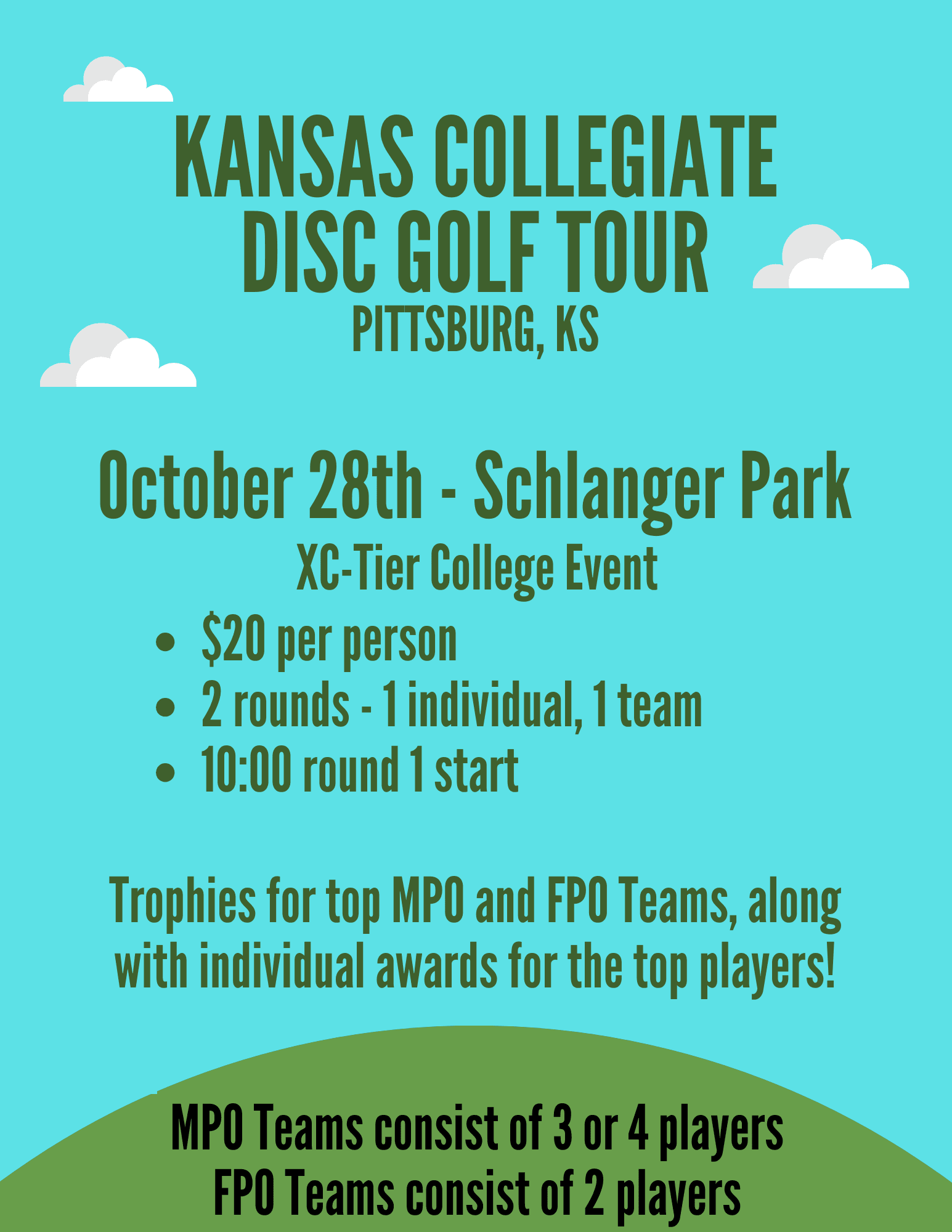 Kansas Collegiate Disc Golf Tour Pittsburg College Disc Golf
